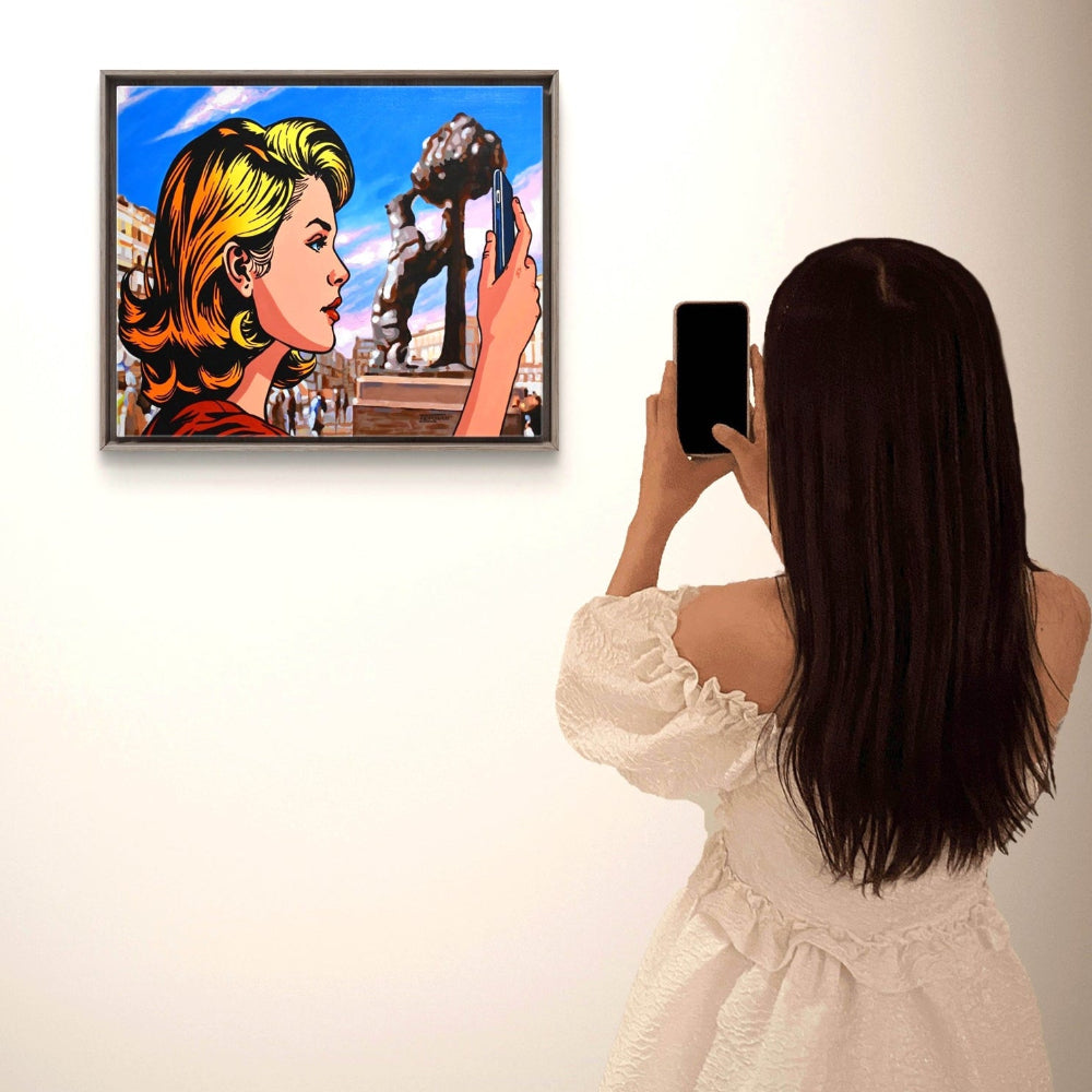 Selfie Madroño, Cuadro Arte Figurativo: PopArt en Acrílico 65x54cm